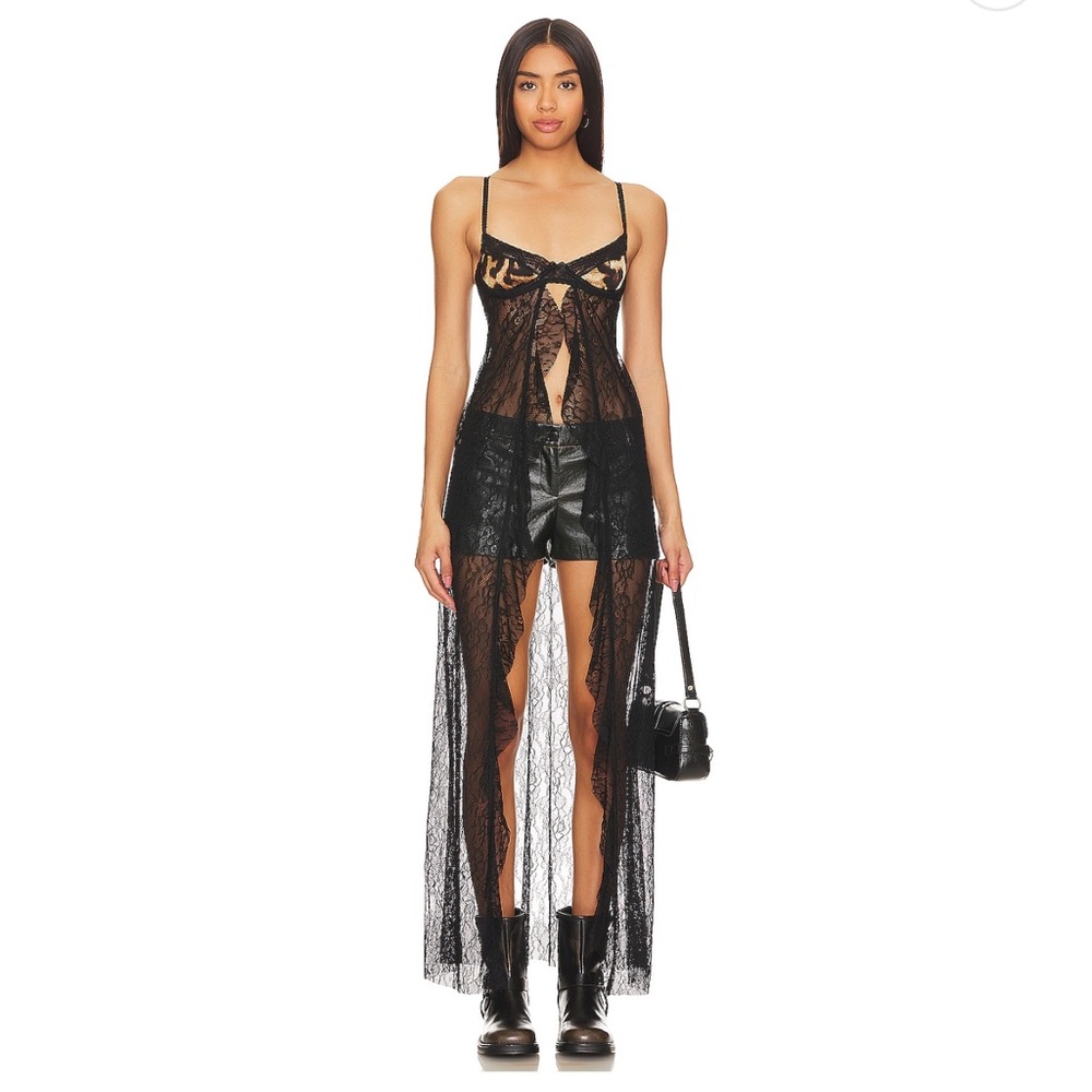 Jaded London Black Leopard Lace Bralette Top